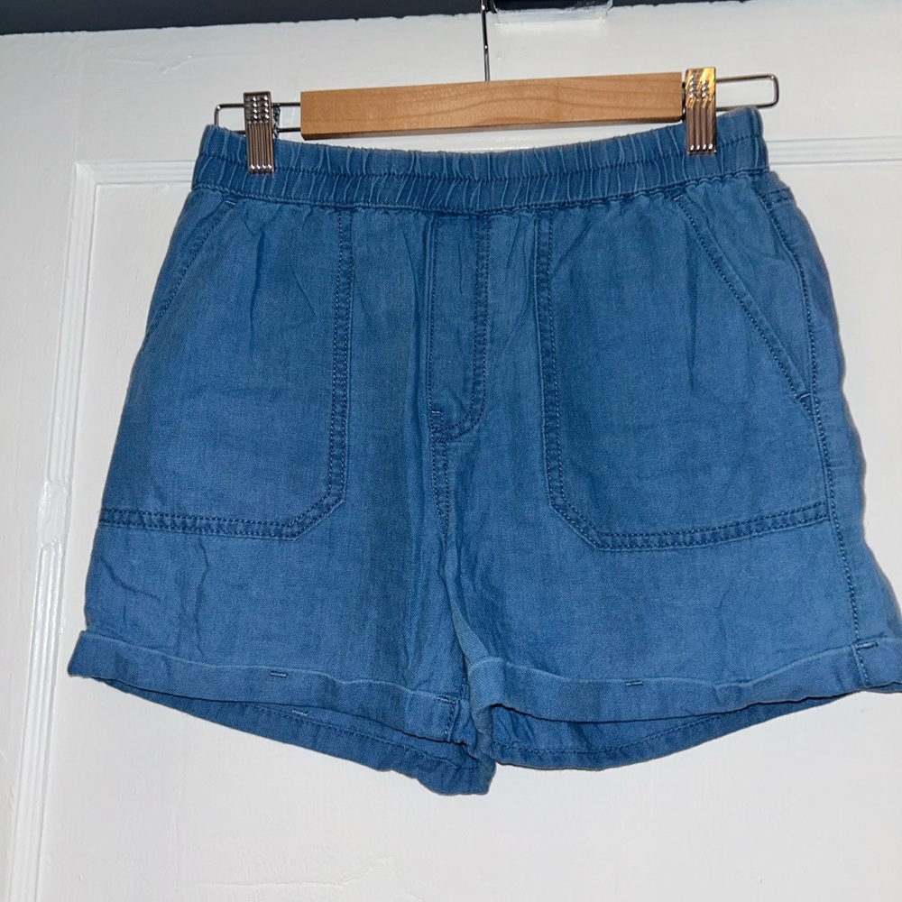 Volcom High Waist Blue girls pull on shorts XL/14-16 girls (or XS women’s)